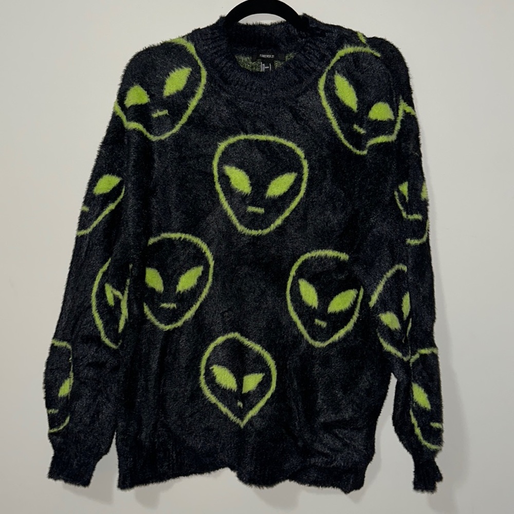 Fuzzy Alien Sweater Forever 21